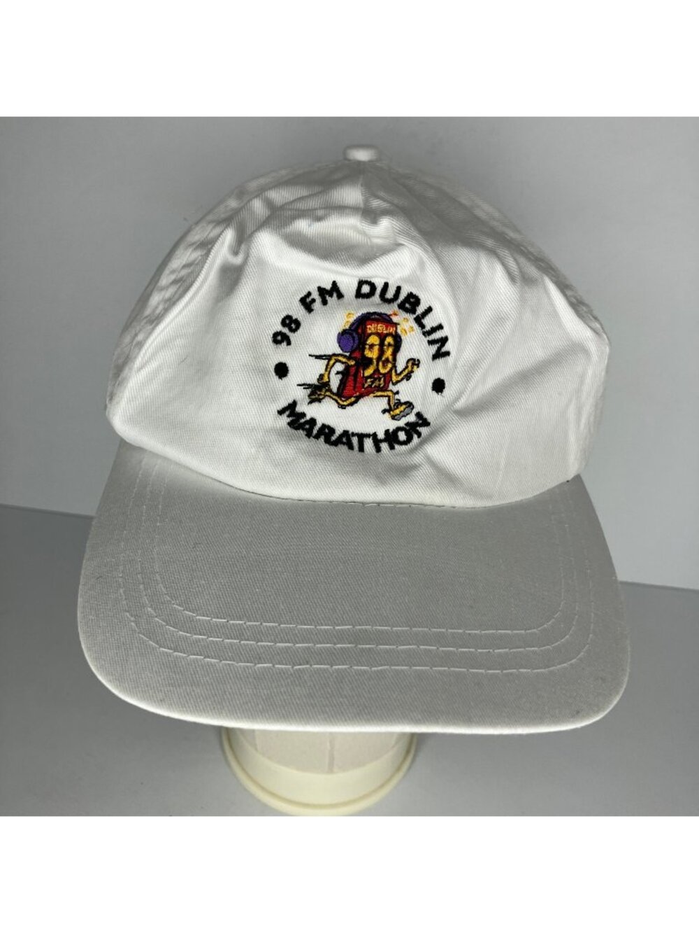 98 FM Dublin Marathon Hat Baseball Cap Adjustable White Running